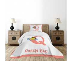 Cartoon Animal Letter Q Bedspread Set