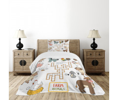 Crossword Farm Animal Bedspread Set