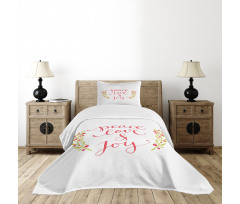 Peace Love Joy Berries Bedspread Set