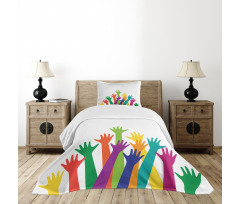 Silhouette of Hands Bedspread Set