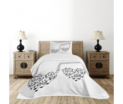 Musical Note Love Art Bedspread Set