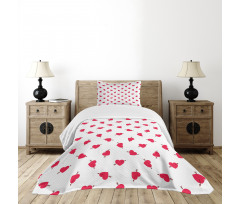 Cartoon Hearts Love Bedspread Set