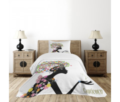 Floral Woman Bedspread Set