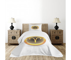 Yellow Round Sign Bedspread Set