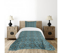 Aqua Color Palette Hippie Bedspread Set