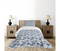 Pastel Colors with Leaves Bedspread Set