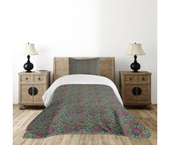 Abstract Foliage in Blooms Bedspread Set