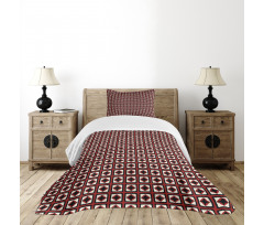 Grid Style Squares Bedspread Set