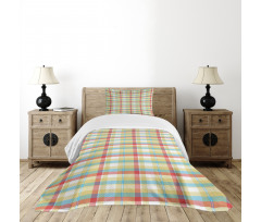 Colorful Shapes with Lines Bedspread Set