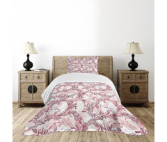 Sketchy Leaves Petals Bedspread Set