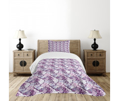 Purple Wings Camo Bedspread Set