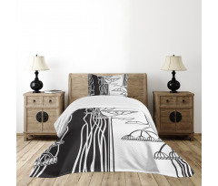 Abstract Plants Art Bedspread Set