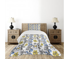 Peony Hydrangea Violets Bedspread Set