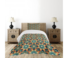 Ornate Floral Vintage Bedspread Set