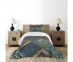 Retro Rhombus Pattern Bedspread Set