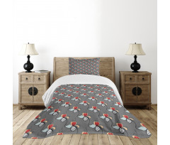 Abstract Herb Motifs Bedspread Set