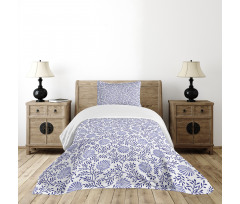 Japanese Bluebell Motif Bedspread Set