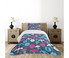 Colorful Bindweed Motif Bedspread Set