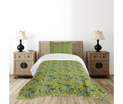 Large Leaves Jungle Bedspread Set