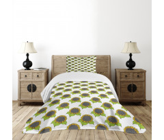 Spring Sunflower Sketch Bedspread Set