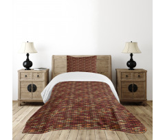 Brick Wall Earthy Colors Bedspread Set