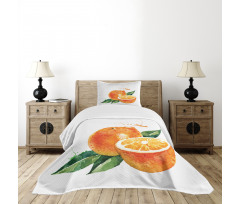 Watercolor Orange Art Bedspread Set