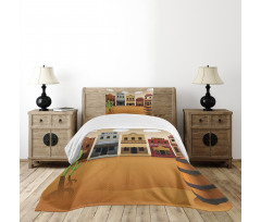 Wild West Village Town Bedspread Set