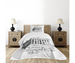 Greek Pantheon Sketch Bedspread Set