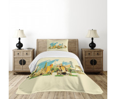 Doha Watercolor Panorama Bedspread Set