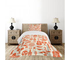 Sombrero Skulls Culture Bedspread Set