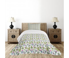 Saguaro Plant Floral Bedspread Set