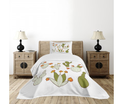 Doodle Cacti Flora Bedspread Set