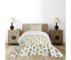 Garden Plants Succulents Bedspread Set