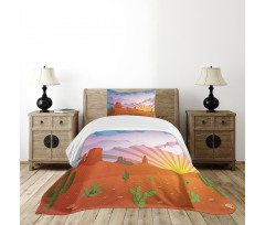 Abstract Desert Sunset Bedspread Set