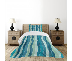 Grunge Wave Pattern Bedspread Set