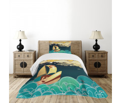 Fantasy Night Sea Waves Bedspread Set