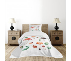 Fall Season Mushroom Bedspread Set