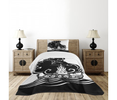 Viking Burning Longboat Bedspread Set