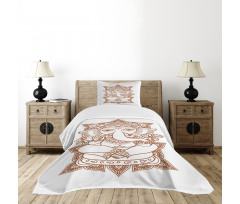 Asian Figure Symbol Boho Bedspread Set