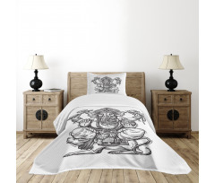 Folk Themed Symbol Timeless Bedspread Set