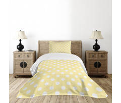 Retro Polka Dots Yellow Bedspread Set