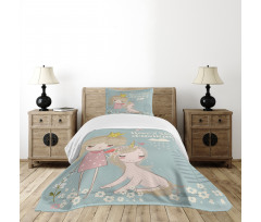 Princess Girl Unicorn Bedspread Set