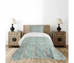 Animals in Winter Doodle Bedspread Set