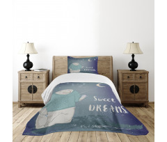 Polar Bear Holding a Star Bedspread Set