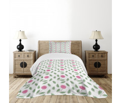 Modern Style Pink Blossoms Bedspread Set