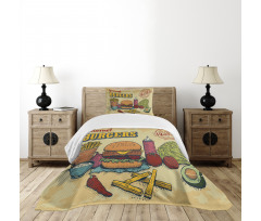 Burger Ingredients Bedspread Set