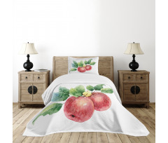 Green Leaves and Fruits Bedspread Set