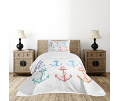 Colorful Anchor Marine Bedspread Set