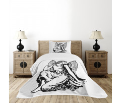 Young Angel Tattoo Bedspread Set