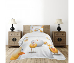 Chicks Funny Cartoon Bedspread Set